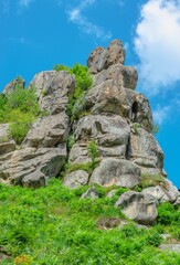 Fototapeta na wymiar The rock complex of Tustan in Ukraine