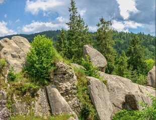 The rock complex of Tustan in Ukraine