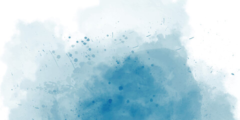 abstract watercolor background. Blue Dust Explosion Isolated on White Background. Abstract hand drawn watercolor stains background. Blue color powder explosion on white background.