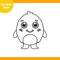 Coloring book, vector cute monster.