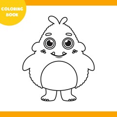 Coloring book, vector cute monster.