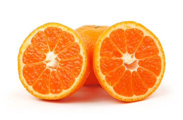 Orange mandarin or tangerine fruit isolated on white background