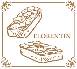 フロランタン。手書き風スイーツ。ベクターイラスト素材