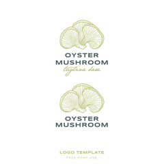 oyster mushroom logo in premium hand drawn vector
