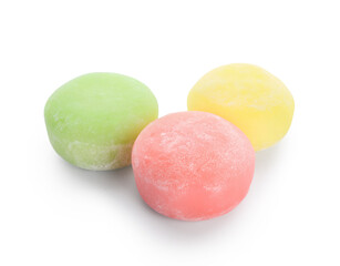 Delicious mochi on white background