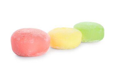 Delicious mochi on white background
