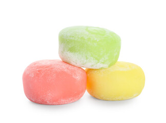 Delicious mochi on white background