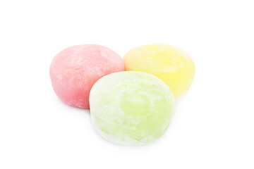 Delicious mochi on white background