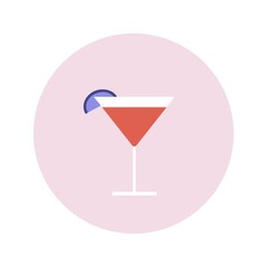 icon cocktail in modern flat style design. Vector illustration.