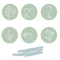 set of icons of vegetables. Social networks