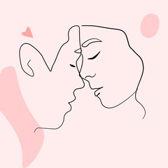 Vector drawing of men and women in love
