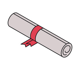 certificate roll with ribbon