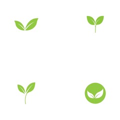 Logos of green Tree leaf ecology nature element vector