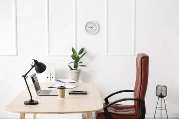 Stylish workplace in modern office