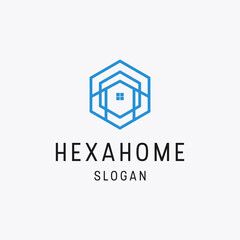 Hexa home logo icon flat design template 