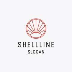 Shell logo icon flat design template 