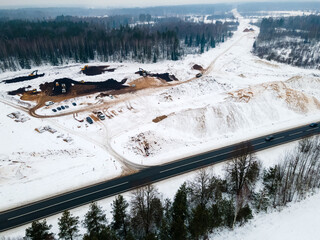 Road construction Kekava Bypass. New section of the road A7 Riga – Bauska and a part of the...