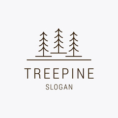 Tree pine logo icon flat design template 