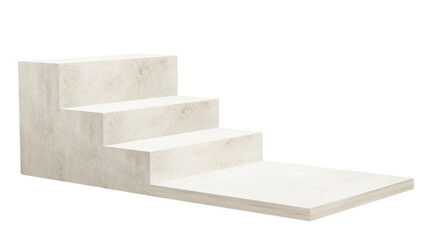 Concrete stair for product representation, isolated white background. - 484092721
