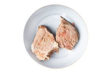 piece of boiled meat beef or veal fresh portion dietary healthy meal food diet still life snack on the table copy space food background rustic 