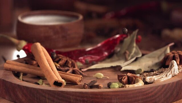Falling Masala Indian Spices in Slow Motion