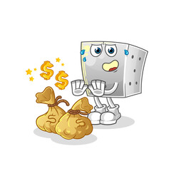 dice refuse money illustration. character vector