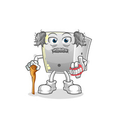 dice white haired old man. character vector