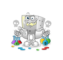 dice mad scientist illustration. character vector