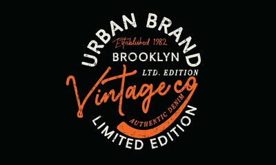 Fototapeta na wymiar Urban brand Brooklyn Superior Original typography for t-shirt print. Apparel fashion design Chest Artwork