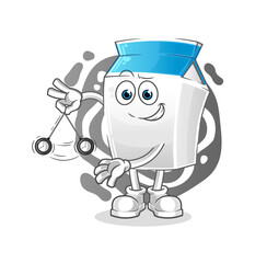 milk hypnotizing cartoon. cartoon mascot vector