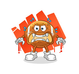 rugby ball monster vector. cartoon character