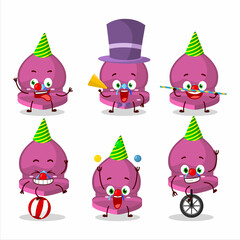 Fototapeta na wymiar Cartoon character of pink love ring box with various circus shows