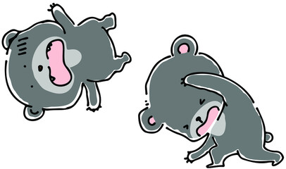 黒熊を思い切り投げ飛ばす黒熊