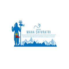 Vector illustration of sticker for Hindu festival Maha Shivratri  with text Om Namah Shivaya meaning adoration to Shiva