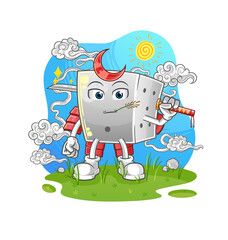 dice samurai cartoon. cartoon mascot vector