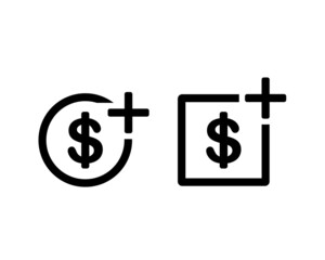 Obraz premium Dollar money with add icon. Vector illustration