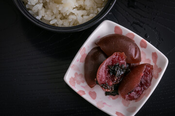 梅漬け　梅干し　Salted plum