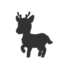 Black silhouette. Vector illustration isolated on white background. Design element. Template for your design, books, stickers, posters, cards, child clothes.