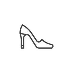 Female shoes line icon