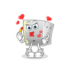 dice make up mascot. cartoon vector