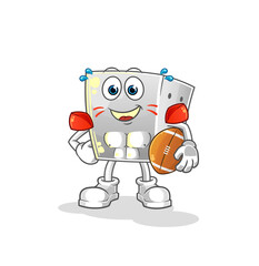 Obraz premium dice playing rugby character. cartoon mascot vector