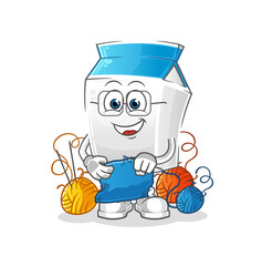 milk tailor mascot. cartoon vector