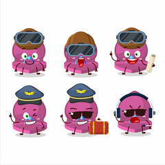 Pilot cartoon mascot pink love ring box with glasses