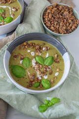 organic healthy lentil spinach soup