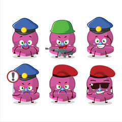 A dedicated Police officer of pink love ring box mascot design style