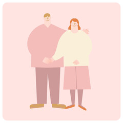 Vector illustration of a smiling couple.