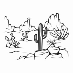 Desert scene illustration