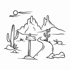 Desert scene illustration