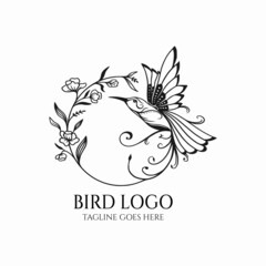 Beauty hummingbird logo vector, hummingbird logo design company