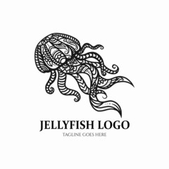 Fototapeta premium Jellyfish Logo svg
